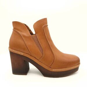 Korks Robin Boots Womens 8 Clog Tan Leather Hippie Boho Comfort Casual